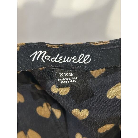 Madewell Silk Tiered Heart Button-Back Top Women's size XXS - Picture 3 of 3